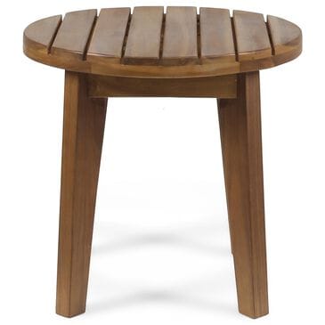 Hearth and Haven Acacia Wood Patio Side Table in Teak, , large