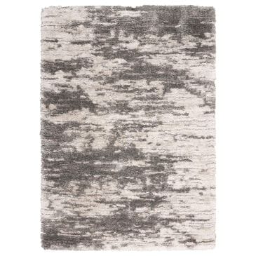 Nourison Dreamy Shag 4" x 6" Charcoal and Ivory Area Rug, , large