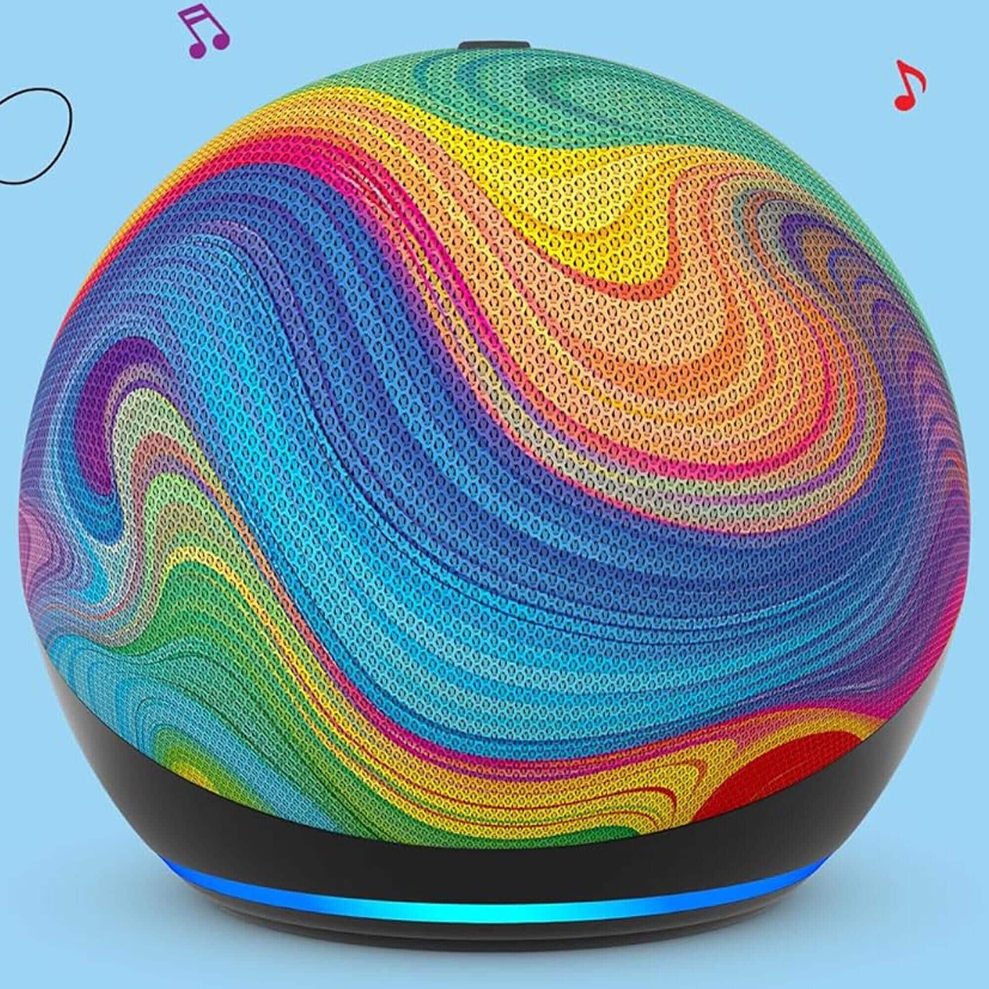 Amazon Echo Dot Kids 5th Gen Smart Speaker in Rainbow Swirl