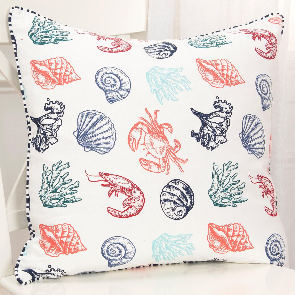 Rizzy Home Animal 20" Pillow Cover in Teal /Coral/ Navy, , large