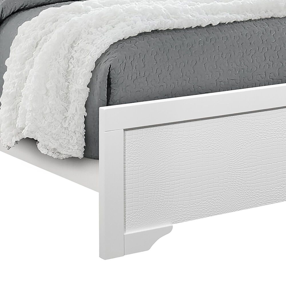 Global Furniture USA Pompei King Bed in Metallic White, , large