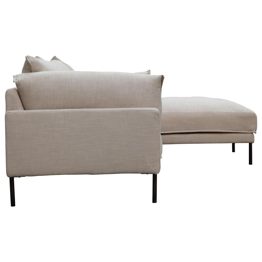 Moe&#39;s Home Collection Jamara 2-Piece Right Facing Stationary Sectional with Chaise in Beige, , large