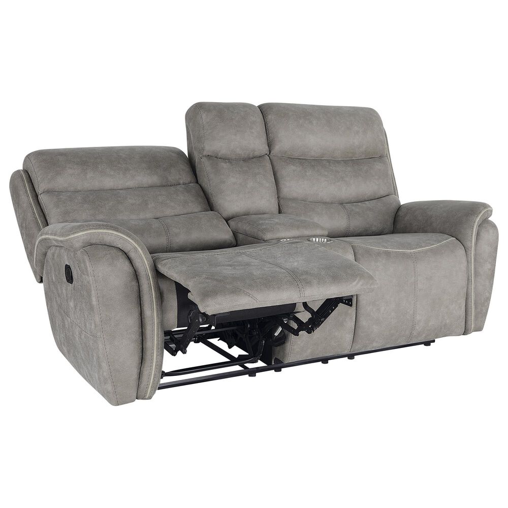 New Heritage Design Kamari Manual Reclining Loveseat in Gray, , large