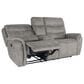New Heritage Design Kamari Manual Reclining Loveseat in Gray, , large