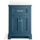 Kohler Charlemont 24" Single Bathroom Vanity in Tidal Blue with 3 cm White Quartz Top and Rectangular Sink, , large