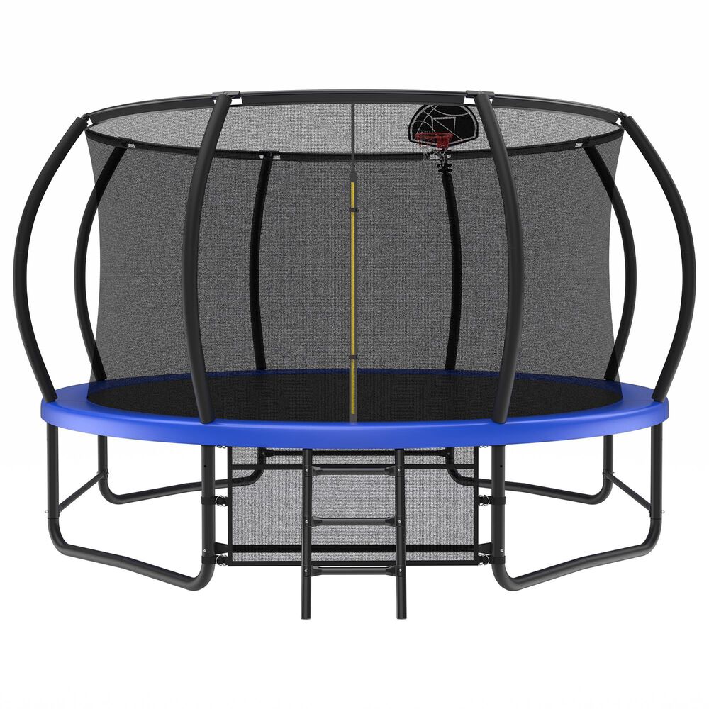 HOMLUX 14' Outdoor Trampoline in Blue, , large