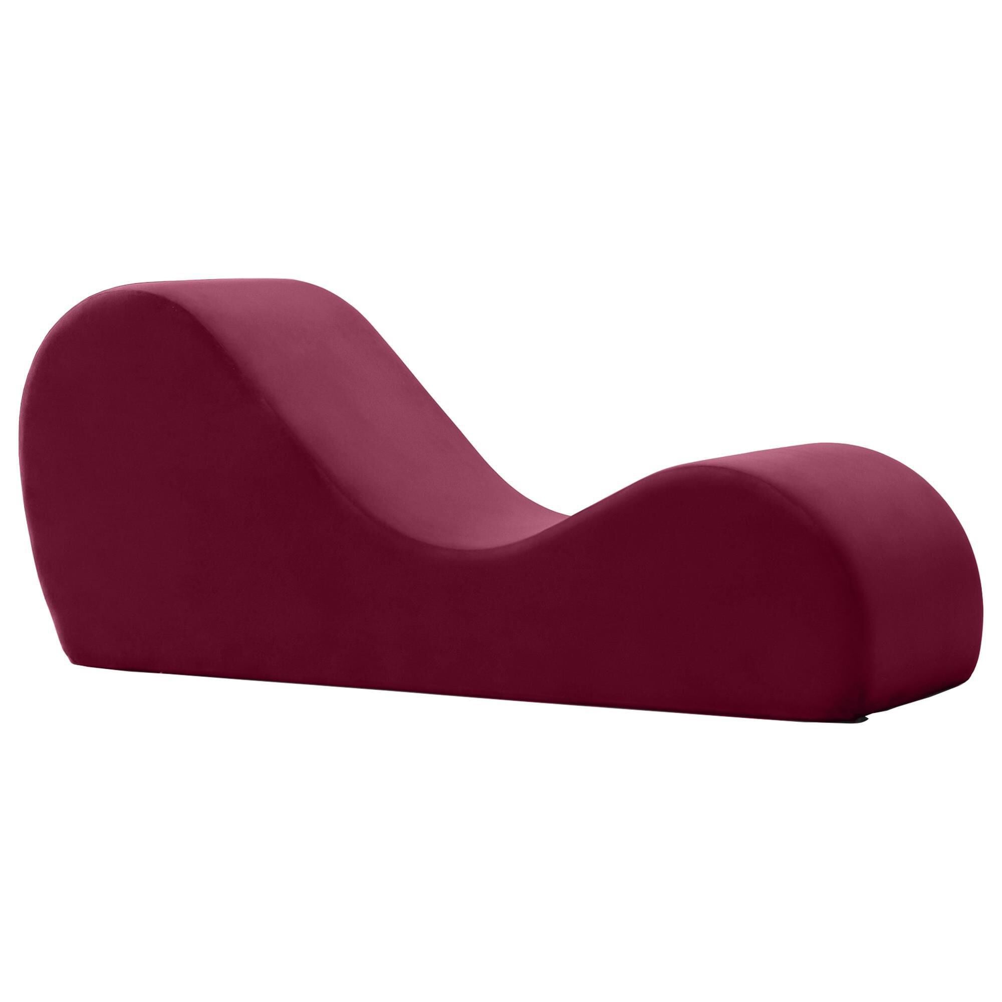 Jaxx Sacks Avana Chaise Lounge Yoga Chair in Merlot Velvet NFM