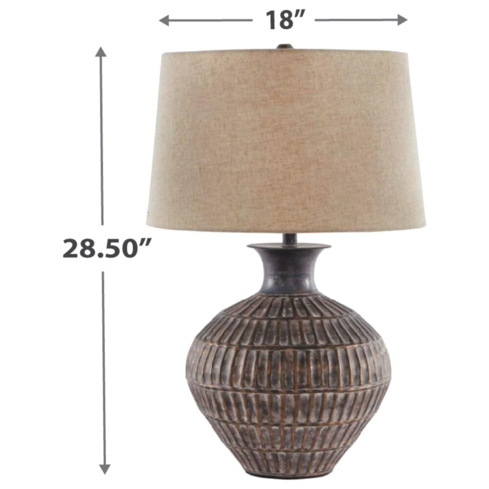 Ashley Magan Metal Table Lamp in Antique Bronze, , large