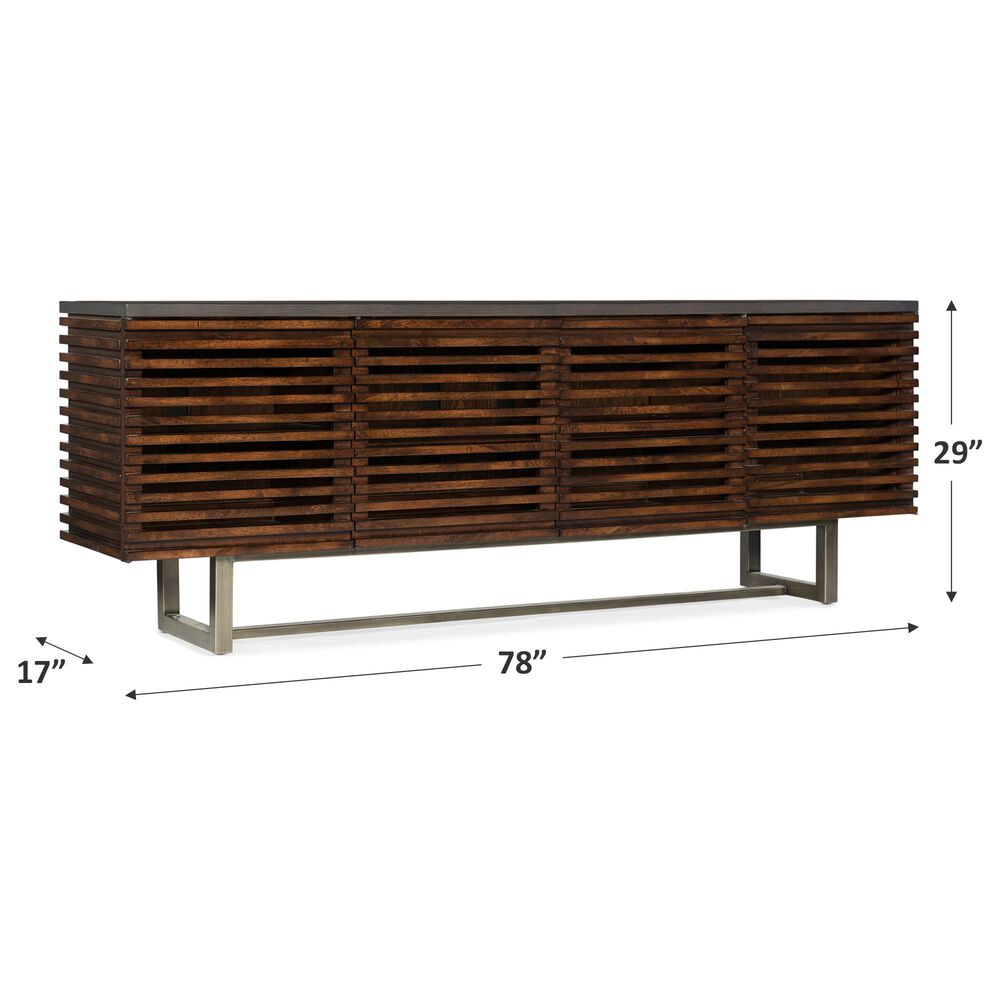 Hooker Furniture 78&quot; Entertainment Console in Dark Gray and Antique Bronze, , large