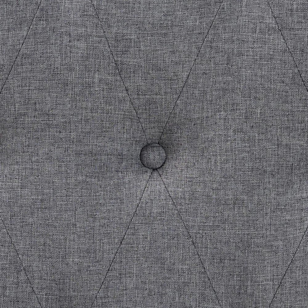 Baxton Studio Harumi King Panel Headboard with Grey Fabric in Ash Walnut, , large