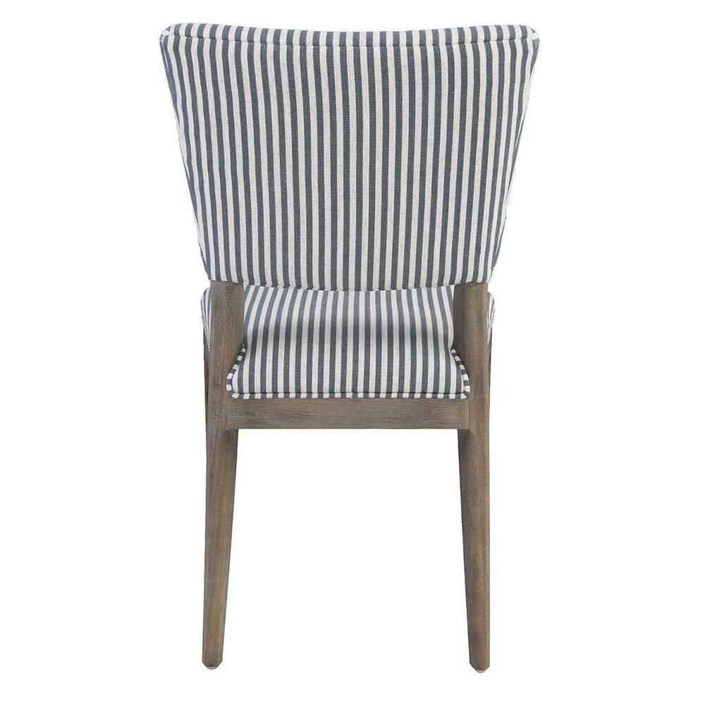 Classic Home Phillip Striped Upholstered Dining Chair in Blue and White, , large