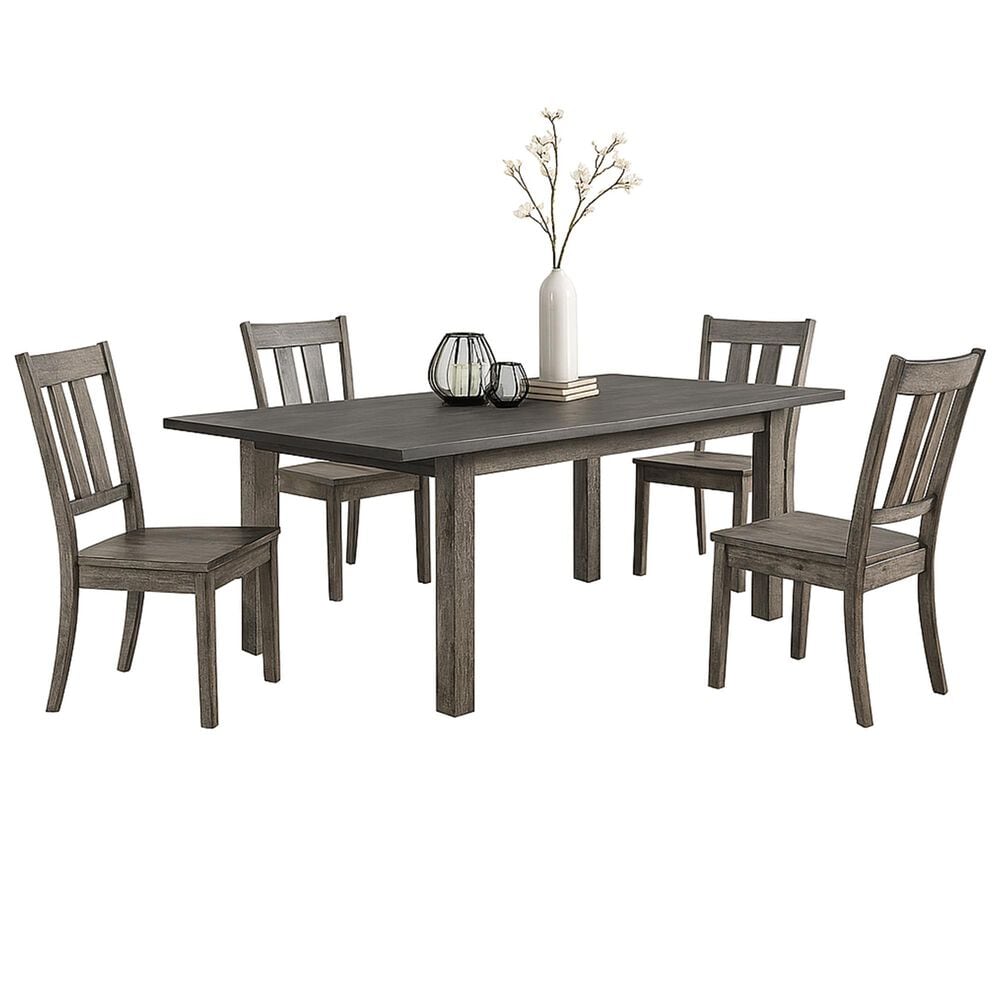 Mayberry Hill Nathan Dining Table and 4 Chairs in Black and Gray, , large