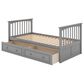 Hearth and Haven Twin over Twin Convertible Bunk Bed with Drawers in Gray, , large
