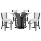 Crown Mark Camelia 5-Piece Counter Height Dining Set in Black, , large