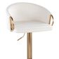 LumiSource Claire Swivel Adjustable Barstool with Cream Velvet Upholstery in Gold (Set of 2), , large