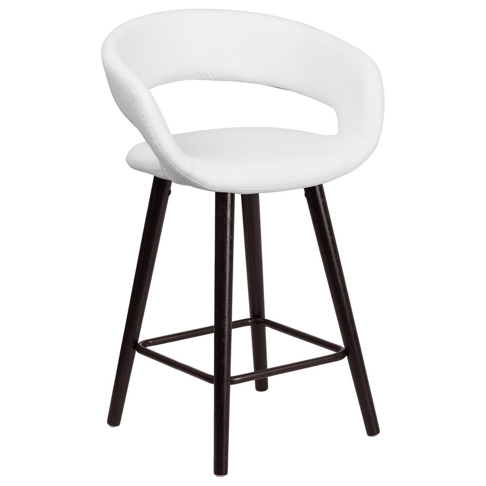 Flash Furniture Brynn 23.75" Counter Stool in White, , large