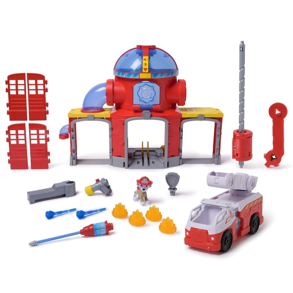 PAW Patrol Fire Rescue Command Center with Marshall Figure Playset, , large