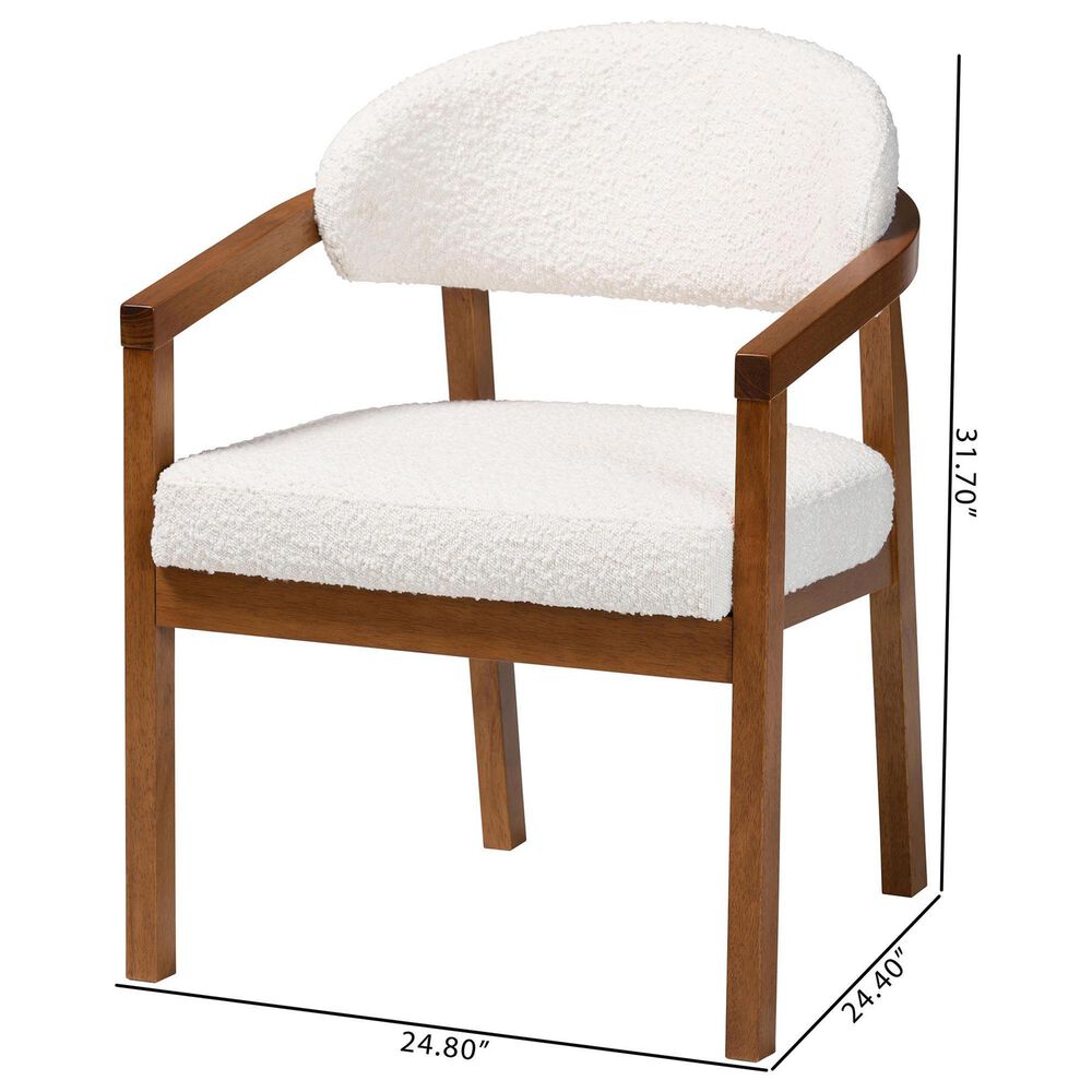 Baxton Studio Biana Arm Chair in Walnut Brown, , large