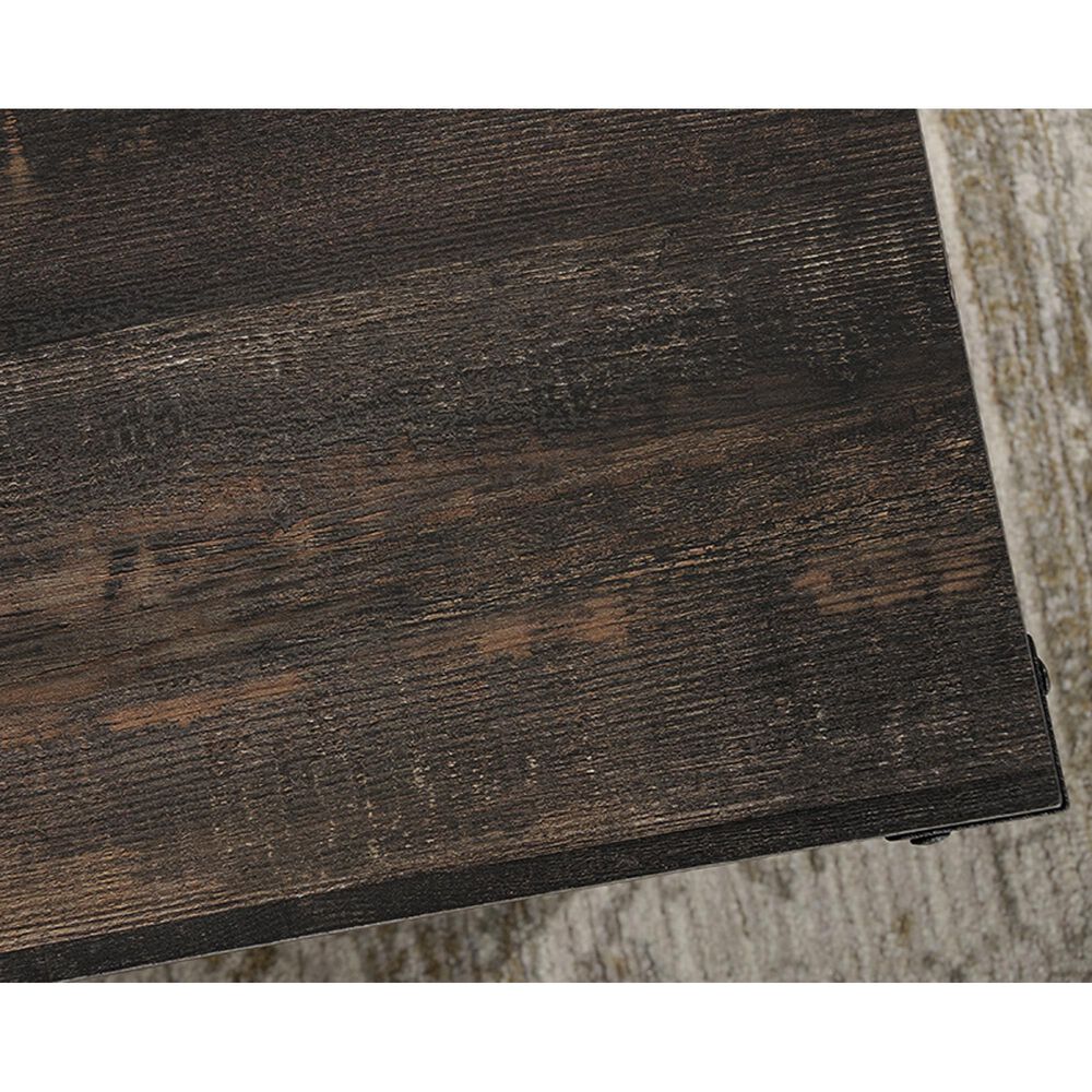 Sauder Steel River Desk in Carbon Oak and Black, , large