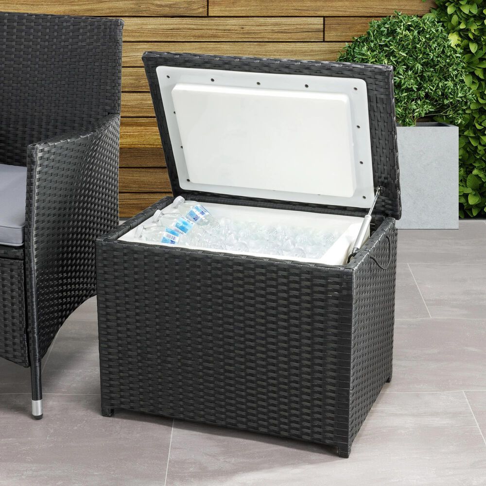 CorLiving Parksville Patio Cooler Table in Black, , large