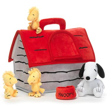 Lambs & Ivy Classic Snoopy Interactive Plush Doghouse with 5 Stuffed Animal Toys, , large