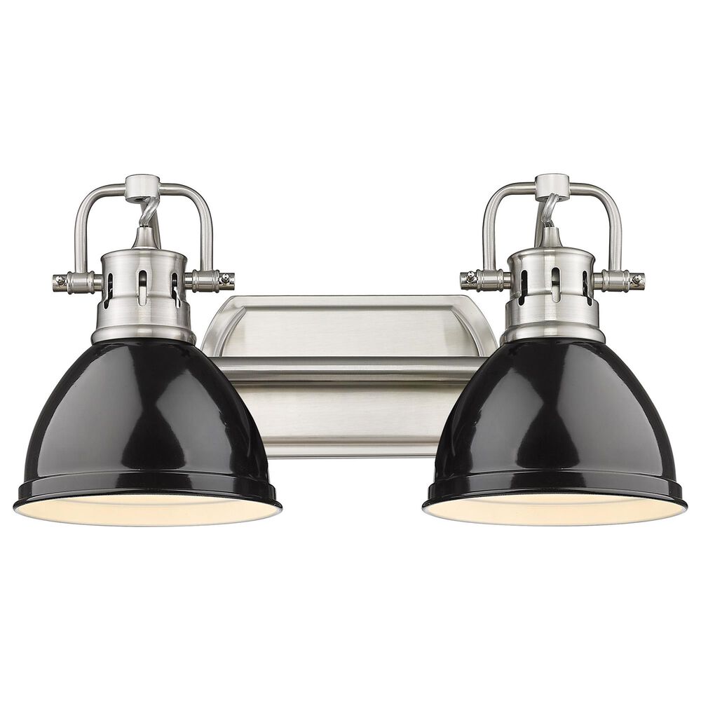 Golden Lighting Duncan 2-Light Bath Vanity in Pewter and Glossy Black, , large