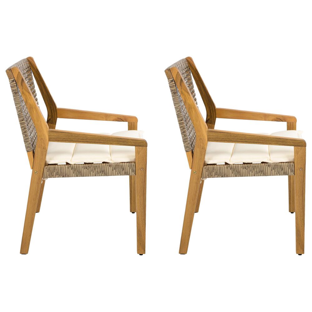 Hearth and Haven Outdoor Dining Chair in Cream (Set of 2), , large