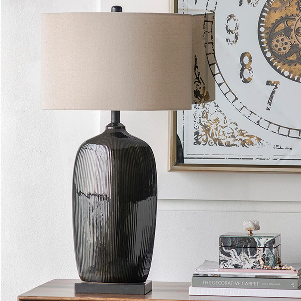 A&amp;B Home Bottle Table Lamp in Black, , large