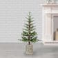The Gerson Company 3" Potted Pre-Lit Artificial Frosted Pine with White Lights in Green, , large
