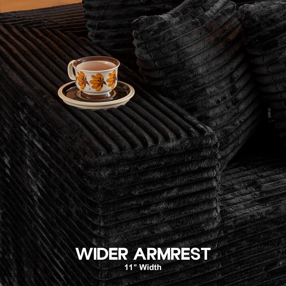 HOMLUX 108" Modular Sofa Set in Black, , large