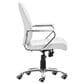 Zuo Modern Enterprise Low Back Office Chair with White Faux Leather in Chrome, , large