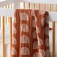 Babyletto Terracotta Rainbow Muslin Swaddle in White and Brown, , large