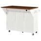 HOMLUX 52" Fluted Kitchen Island with Drop Leaf in White, , large