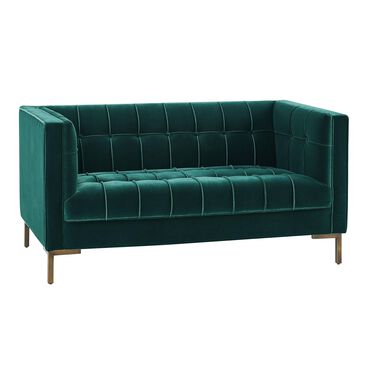 Steve Silver Isaac Stationary Loveseat in Green Velvet, , large