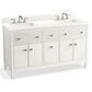 Kohler Malin 60" Double Bathroom Vanity in White with 3 cm White Quartz Top and Rectangular Sinks, , large