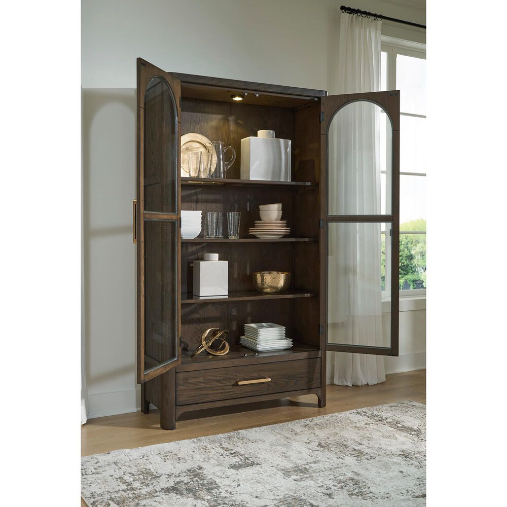 Ashley Radkin Display Cabinet in Burnished Brown, , large