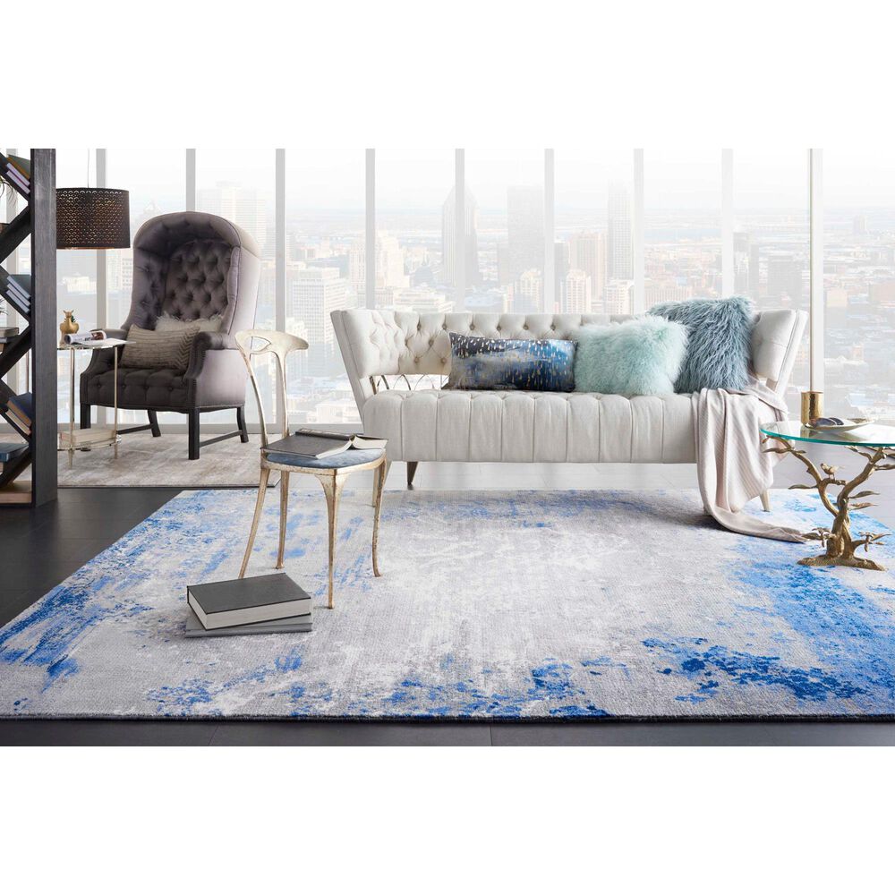Nourison Twilight TWI22 8&#39;6&quot; x 11&#39;6&quot; Blue and Grey Area Rug, , large