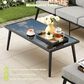 HOMLUX 6-Piece Patio Conversation Set with Woven Sling Fabric in Dark Gray, , large