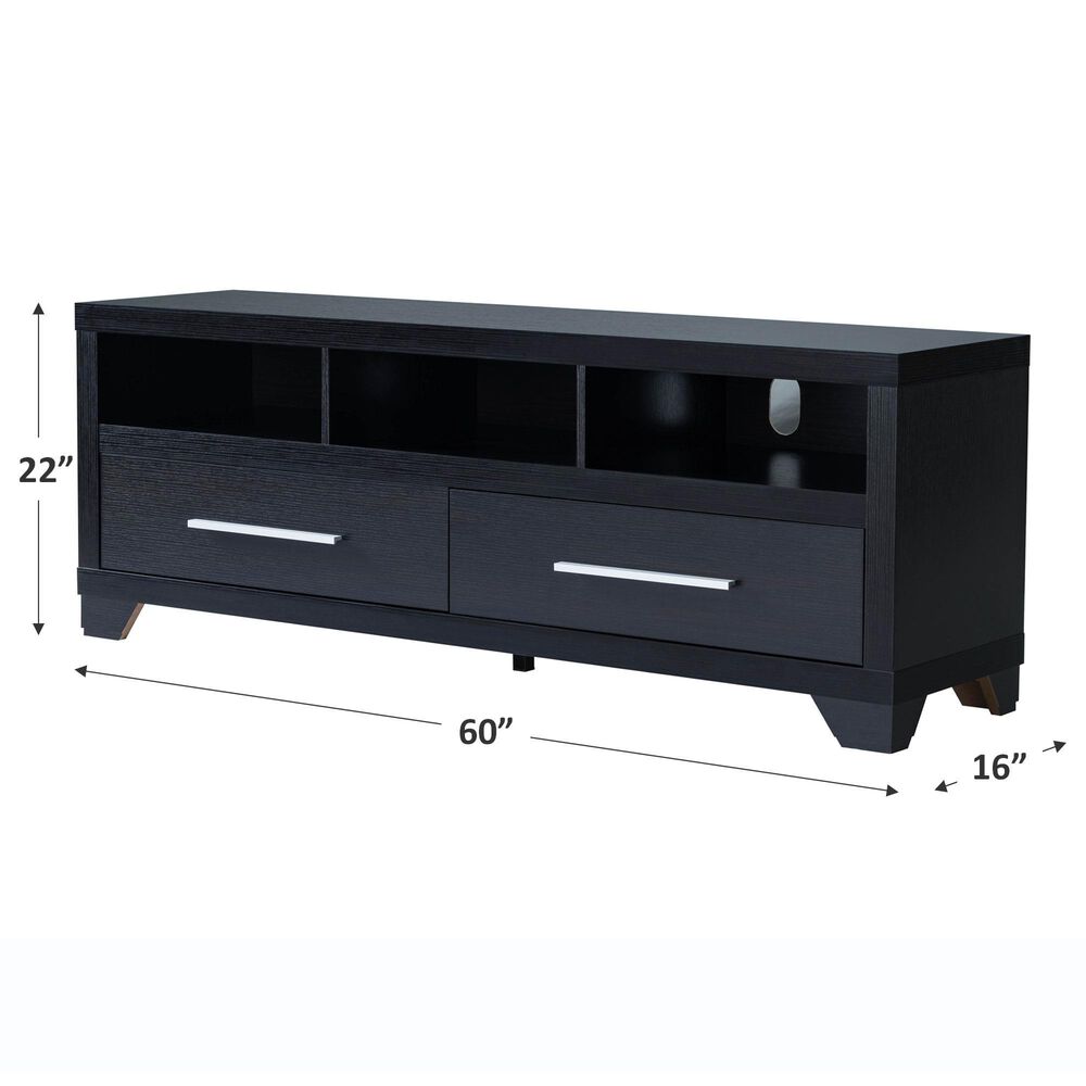 Living Essentials 60&quot; TV Stand in Black, , large