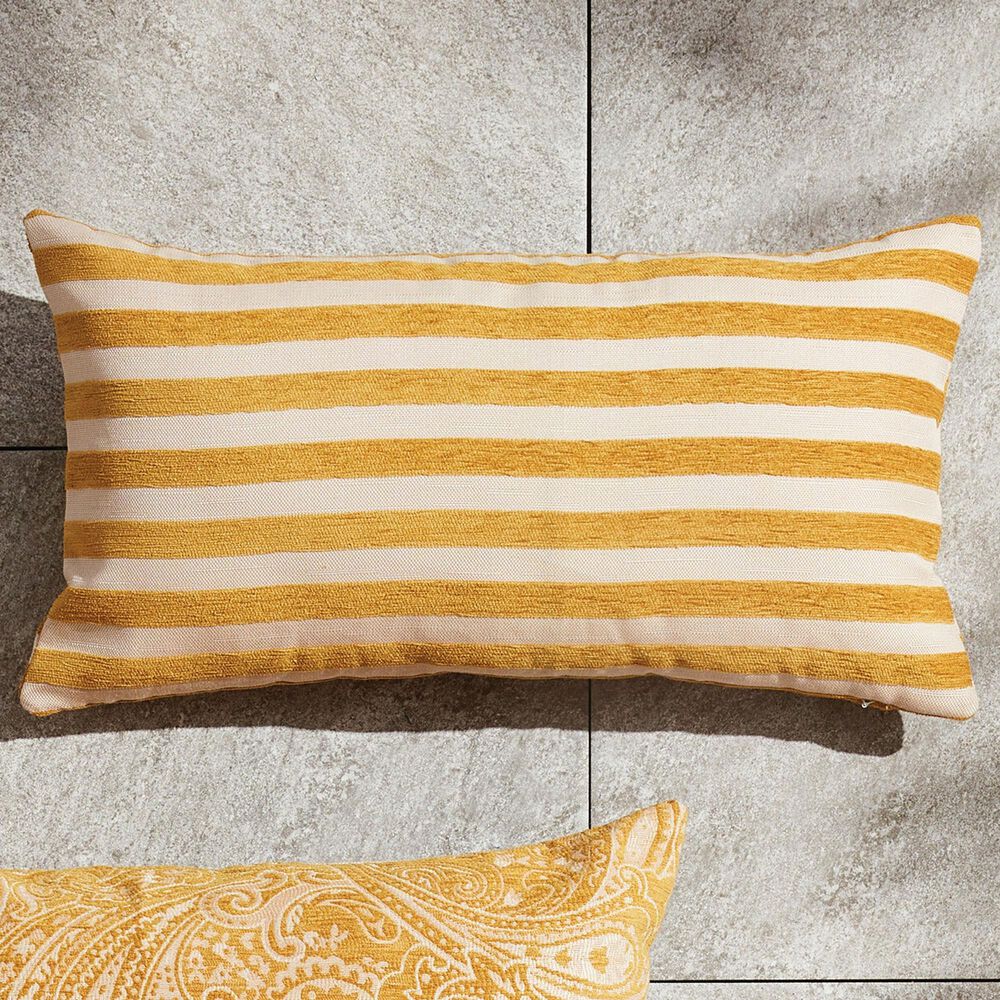 Napa Home and Garden Grant 12&quot; x 22&quot; Indoor/Outdoor Lumbar Pillow in Blue and Ecru, , large