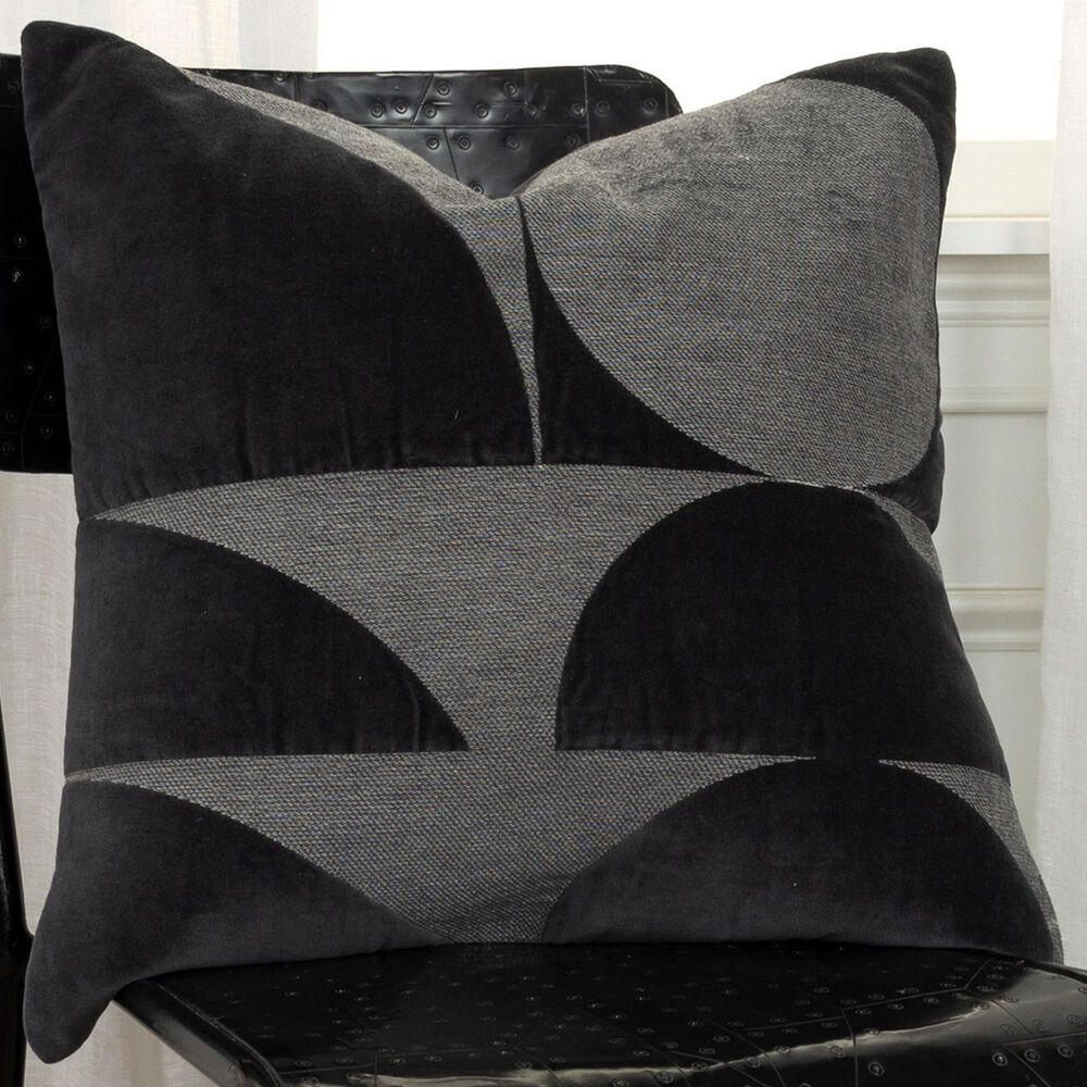 Rizzy Home 20&quot; x 20&quot; Poly Filled Throw Pillow in Dark Grey, , large