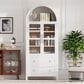 HOMLUX 71" Arched Kitchen Pantry Cabinet in White, , large