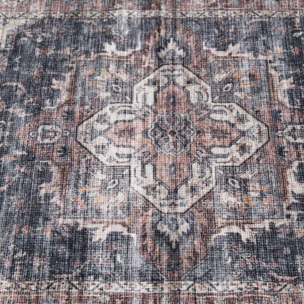 Central Oriental Rugease Velveteen Chantal Rust and Dark Grey 7&#39;6&quot; x 9&#39;6&quot; Area Rug, , large