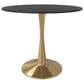 Leisuremod Leisuremod Bristol 31 round dining table Gold Base With Black Top, , large