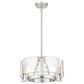 Golden Lighting Aenon 3-Light Wide Chandelier with Hammered Water Glass Shade in Pewter, , large
