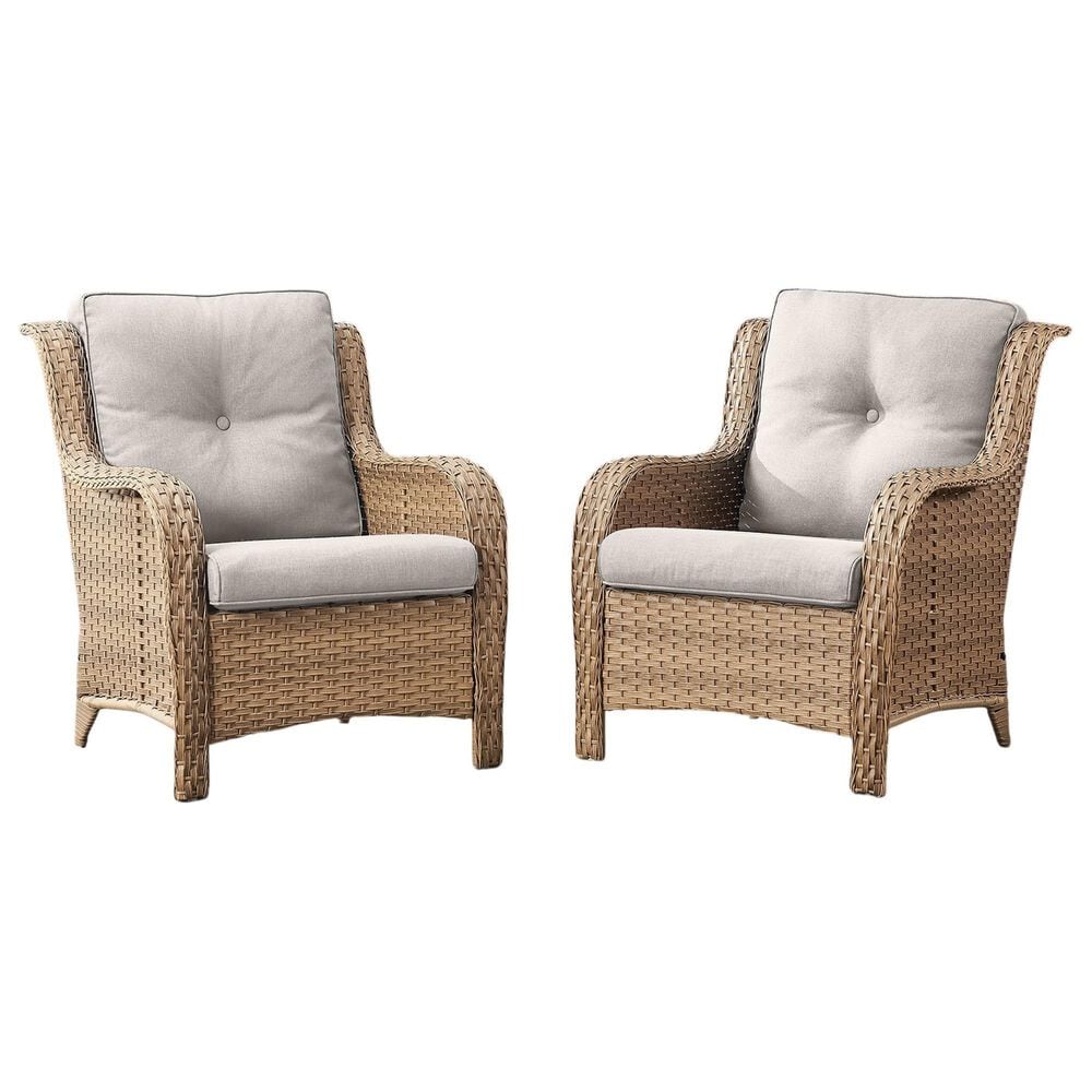 Sunwell Garden Patio Chair with Yellow Frame in Beige (Set of 2), , large
