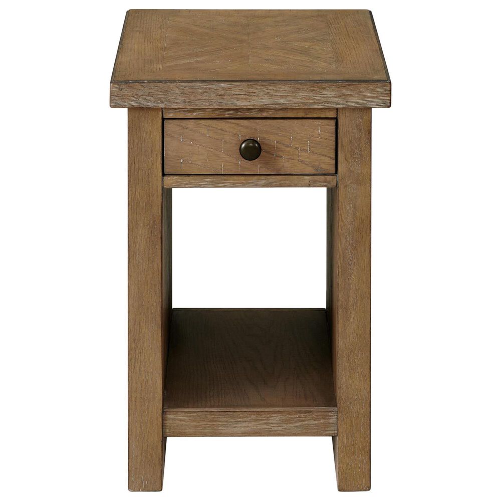 Hawthorne Furniture Landmark Chairside Table with Drawer in Weathered Oak, , large