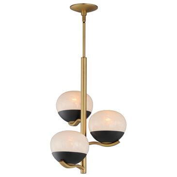 Maxim Lighting Lucerne 3-Light Chandelier in Black and Natural Aged Brass, , large