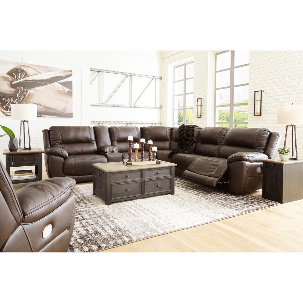 Ashley Dunleith Zero Wall Power Recliner with Power Headrest in Chocolate, , large