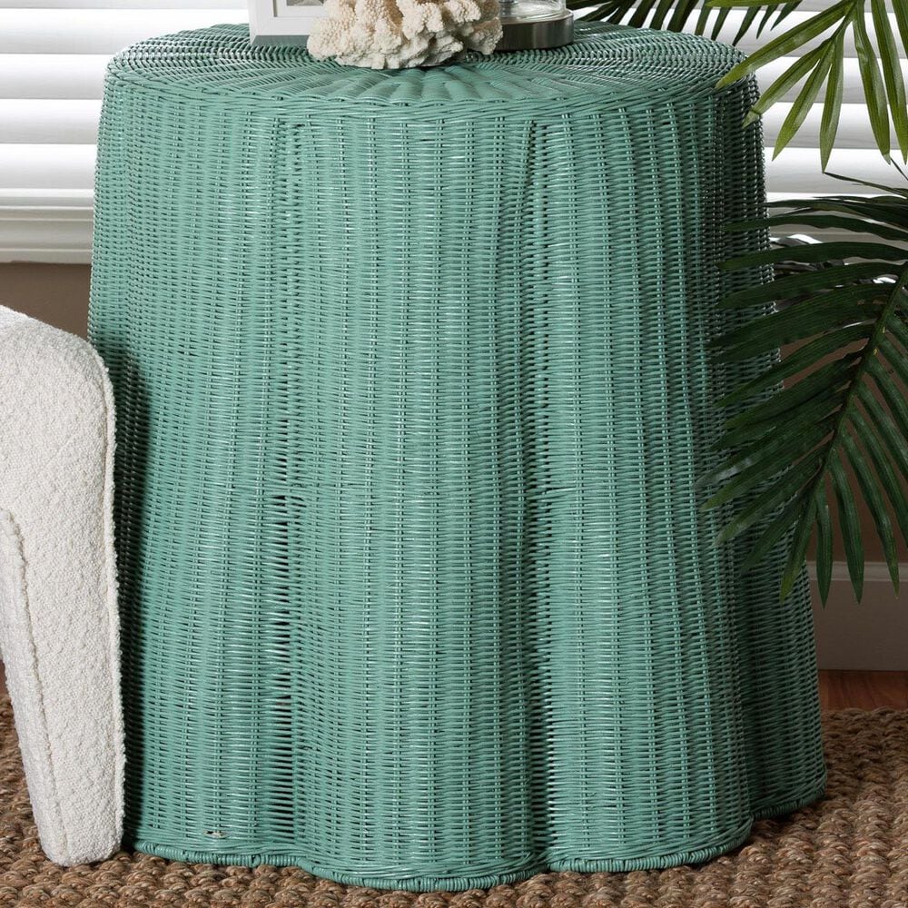 Baxton Studio Palm Console Table in Teal Green, , large